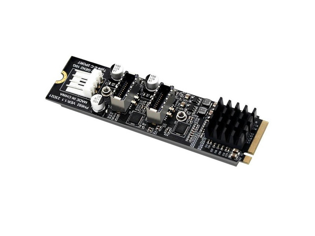 M.2 M Key NVME PCIe to USB 3.1 TYPE C Front Panel Expansion Card 10Gb NGFF M2 NVME to Dual TYPE-E Adapter USB-C Hub Riser for PC