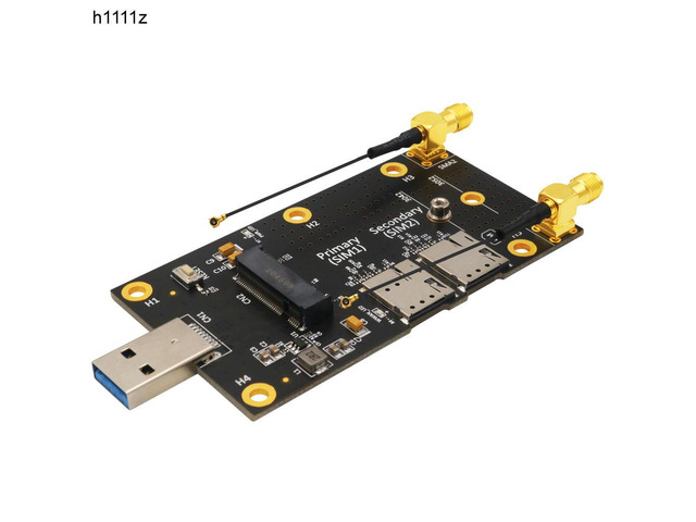 NGFF M.2 Key B to USB 3.0 Adapter Expansion Card for 3G/4G/5G Module M.2 Card with Dual NANO SIM Card Slot 2.4G/5G Antenna