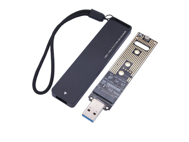 M2 SSD Case NVME SSD Enclosure M.2 to USB 3.1 Type A Hard Drive Enclosure Case for 2230 2242 2260 2280 NVME PCI-E M Key SSD Disk