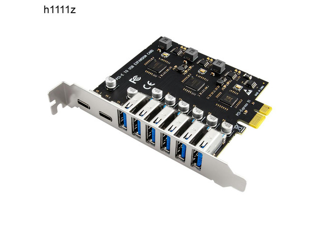 USB 3.2 Card PCIe X1 To USB Gen1 5Gbps 8 Port (6 USB A +2 Type C) Chip VL805+NEC720210 Converter Adapter Expansion PCIE Splitter