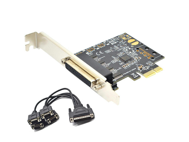 PCI Express to 4 Port Serial Expansion Card Chip AX99100 Industrial DB9 COM RS232 Adapter Riser Card Controller for Desktop PC