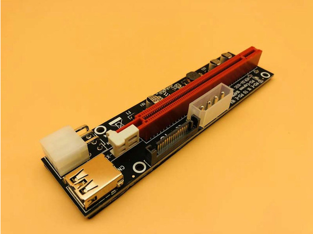 12PCS 3 in 1 4pin 6pin SATA PCI-E Express 1x 4x 8x 16x Extender USB 3.0 Black PCI-E Riser Adapter Card For Bitcoin Miner Mining