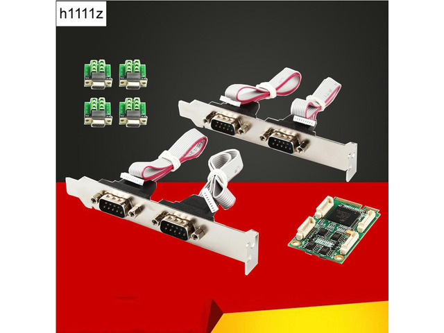 Mini PCIE to 4 Port RS422/RS485 Serial Card DB9 Com Half Size Mini PCI Express Serial Port Controller Expansion Card EXAR 17V354