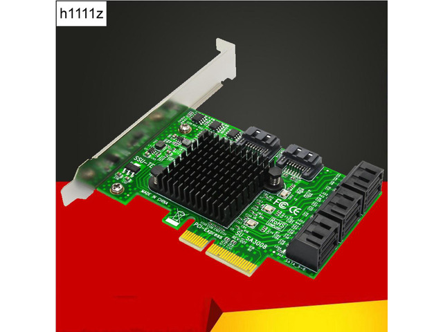 Chia Mining Riser 8 Port SATA PCIe Expansion Card PCI Express X4 to SATA 3.0 Controller PCI-E SATA Adapter Converter Add On Card
