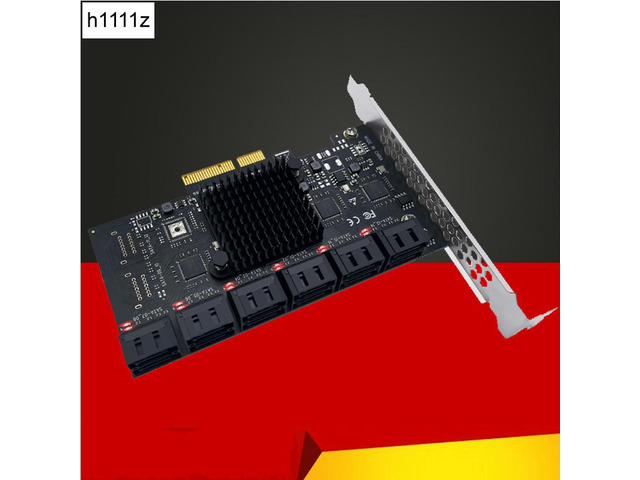 Chia Mining 12 Port SATA 3.0 PCIe Card SATA Controller 6G Internal Adapter Converter PCI Express X4 to SATA Expansion Card Riser