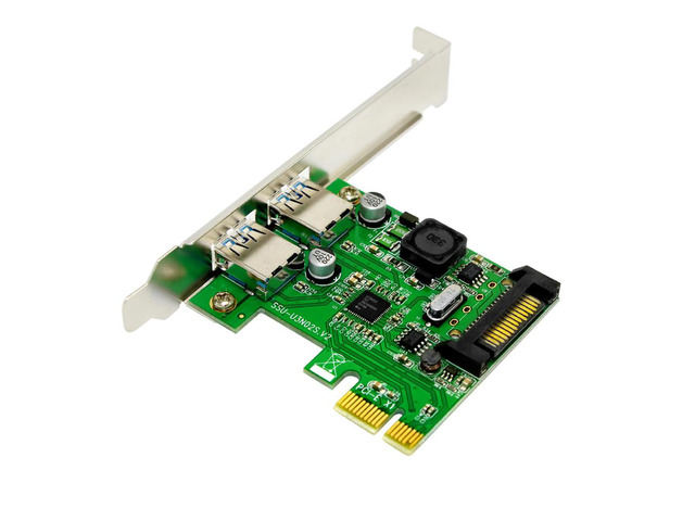 10PCS 2 Port USB3.0 PCI-E Expansion Card PCI-Express Controller Card Adapter SATA 15Pin Power Connector for PC Desktop