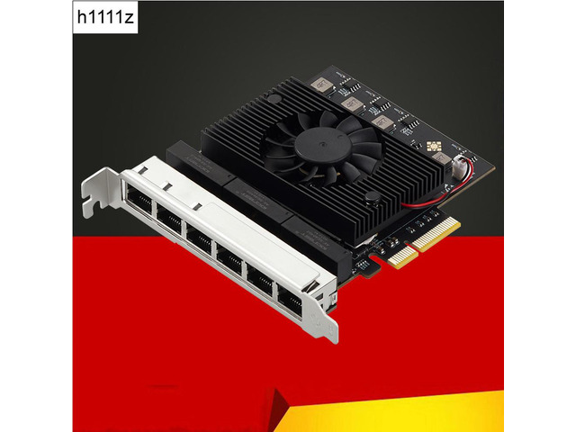 6 Port PCI Express Network Card PCIE X4 to 6 Ports RJ45 NIC RTL8125B Chip 10/100/1000M/2.5G Gigabit Ethernet Card for PC Desktop