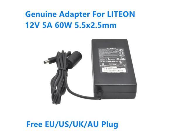 OIAGLH AC Adapter Charger For 12V 5A 60W 5.5x2.5mm LITEON PA-1600-2A-LF 341-0231-03 Power Supply