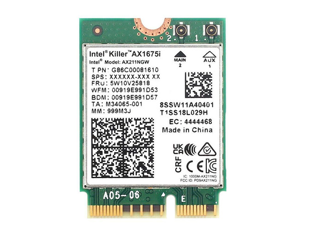 OIAGLH Killer Wi-Fi 6E AX1675i Wireless Network BT Adapter AX211NGW M.2 Card