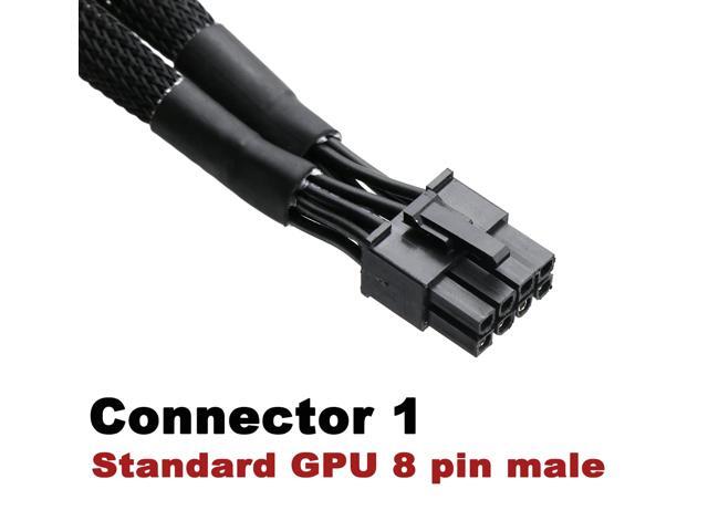 OIAGLH Dual Mini 6 Pin to 8 Pin PCI Express Video Card Power Adapter Braided Sleeved Cable for Mac Pro Tower/Power Mac G5 15-inches(2Pack)