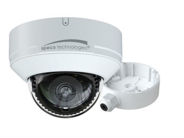 Speco Technologies O8D9 8MP Outdoor Network Dome Camera with Night Vision - 2.8mm Fixed Lens - Includes Juction Box - White - NDAA