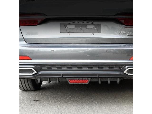 Paiying 33 1/2' Car Rear Bumper Diffuser Spoiler w/ LED Reflector Light Carbon Fiber ABS