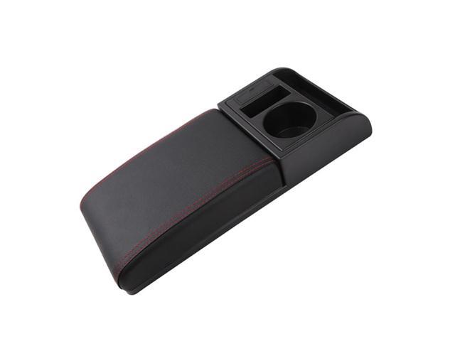 Yingshan Universal Black Car Center Console Armrest Pad Cup Holder PU Leather USB Charger