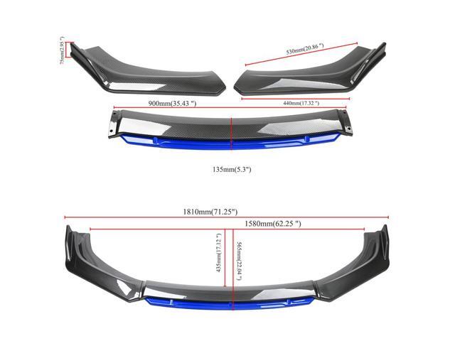Paiying 71' Car Front Lip Lower Bumper Splitter Spoiler Carbon Fiber Look Blue