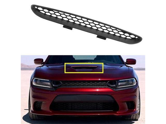 Acaigel Black Front Hood Scoop Cover Center Grid Grille Trim For 2015-2020 Dodge Charger