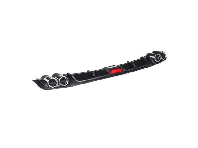 Acaigel Car Rear Bumper Cover Lip Addon Diffuser Quad Dummy Exhaust Tip w/ Brake Light