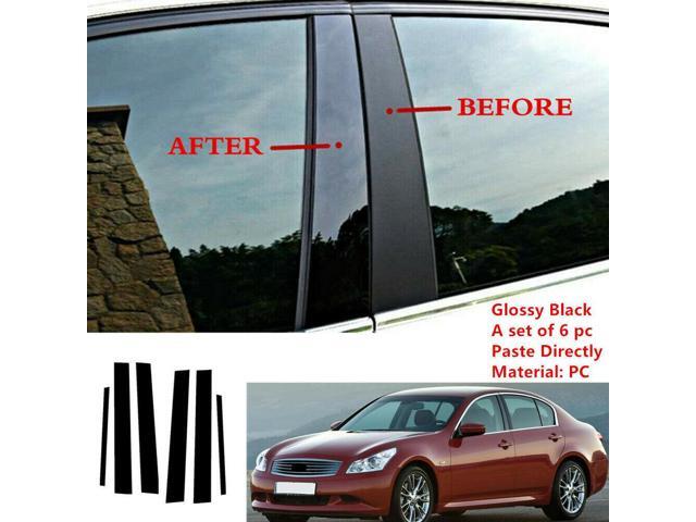 6PCS Door Pillar Cover Trim Posts For 2002-2013 Infiniti G35 G37 Paste Directly