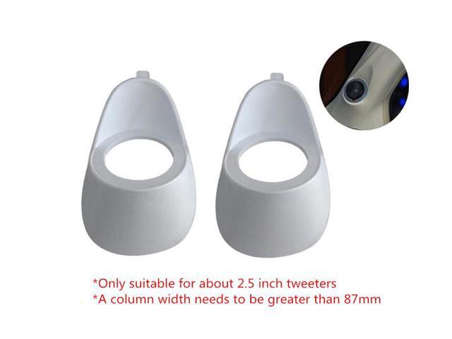 Acaigel 2Pcs 2.5' Car Audio A Pillar Tweeter Speaker Mould Two-Way Bracket Adapter White
