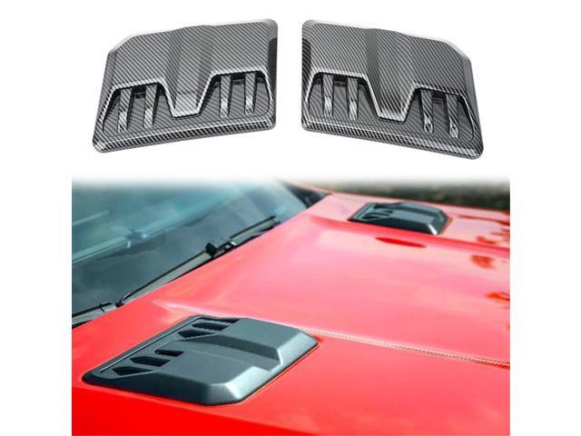 Paiying 2x Carbon Fiber Look Car Bonnet Air Intake Flow Side Vent Hood Scoop Cover Trim