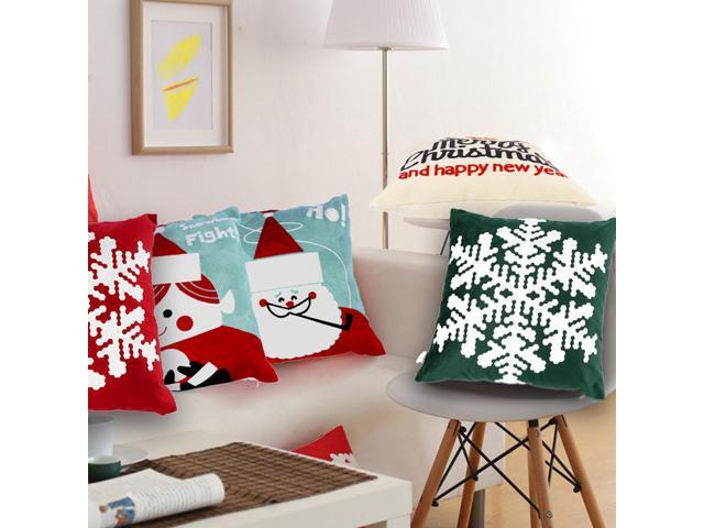 Christmas Decorative Pillow Christmas Snowflake Santa Clause Reindeer Home Decor Throw Pillow Set of 3