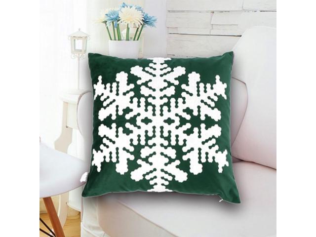 Christmas Decorative Pillow Christmas Green Snowflake Santa Clause Reindeer Home Decor Throw Pillow Set of 3
