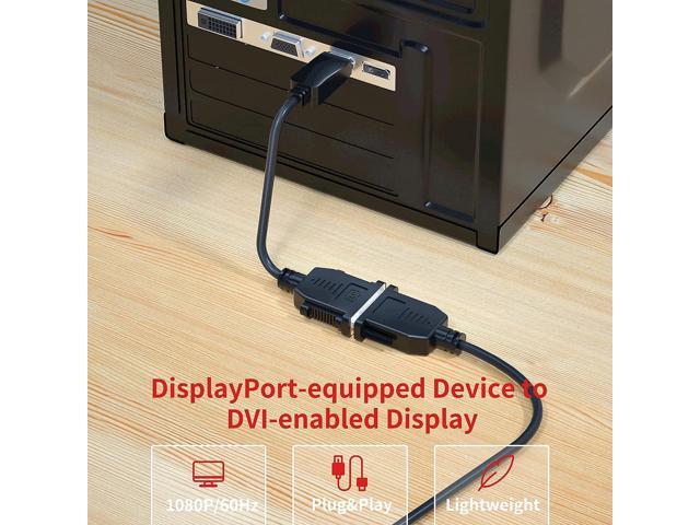 BolAAzuL DisplayPort to DVI-D Single Link Adapter Cable, Display Port DP 1.2 to DVI(24+1) Converter Cable Passive Male to Female Black for Nvidia...