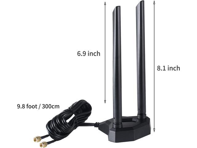 Dual Band WiFi 2.4GHz 5GHz 5.8GHz RP-SMA Male WiFi Antenna with Magnetic Base for PC Desktop Computer PCI-E WiFi Network Card USB WiFi Adapter...