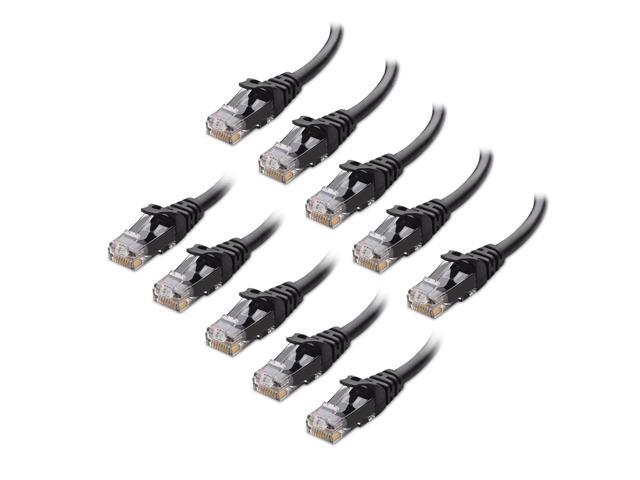 Cable Matters 10Gbps 10-Pack Snagless Short Cat 6 Ethernet Cable - 1ft, Cat 6 Cable, Cat6 Cord, Ethernet Cord, Black