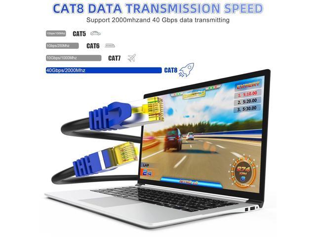 Cat 8 Ethernet Cable 20 ft,10 ft 15 ft 25 ft 30 ft 50 ft 100 ft Heavy Duty High Speed Network Internet Cable,26AWG 40Gbps 2000Mhz,S/FTP...