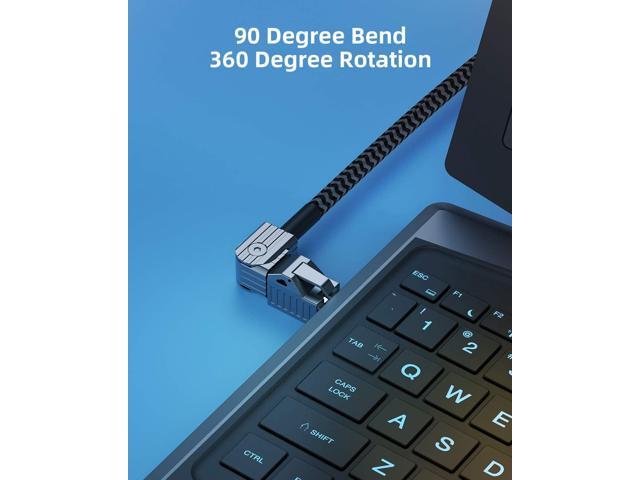 CAT8 Ethernet Cable, Hagibis 360° LAN Network Cable with Zinc Alloy RJ45, Braided 24AWG 40Gbps 2000Mhz Patch Cord High Speed for Gaming, PS4, Xbox,...