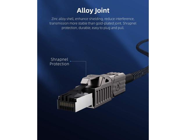 CAT8 Ethernet Cable, Hagibis 360° LAN Network Cable with Zinc Alloy RJ45, Braided 24AWG 40Gbps 2000Mhz Patch Cord High Speed for Gaming, PS4, Xbox,...