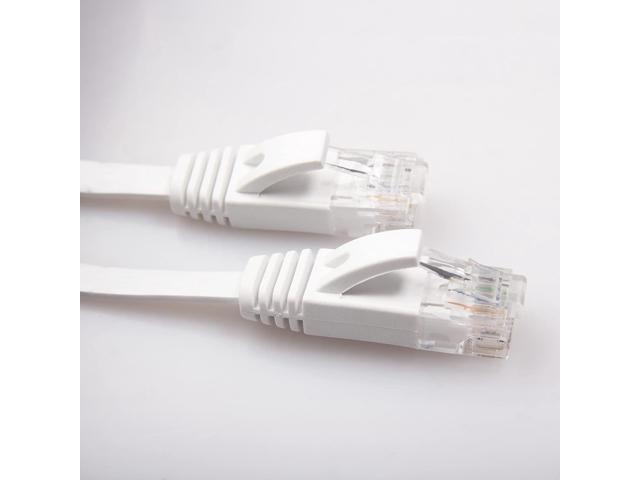 REXUS Cat 6 White Flat Shielded Ethernet Network Cable (65 FT), High Speed 10Gbps LAN Wires Internet Patch Cable with RJ45 Connector Faster Than...