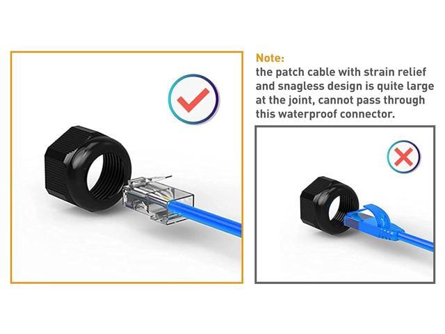 Waterproof RJ45 Connector 2 Pack IP68 Cat6/Cat5E/Cat5 Coupler Shielded for Outdoor Ethernet LAN Cable Extender Female to Female