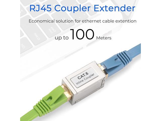 RJ45 Coupler Shielded Inline Adapter 15 Pack, Ethernet Cable Extender, Ethernet Coupler Female to Female Connector for Cat7/ Cat6/ Cat5e Cable