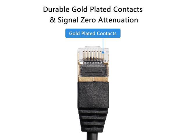 SinLoon 90 Degree Right Angle Cat8 Ethernet Cable, High Speed 40Gbps 2000Mhz Network Cord, with Gold Plated Plug SFTP Wires CAT8 RJ45 Connector...