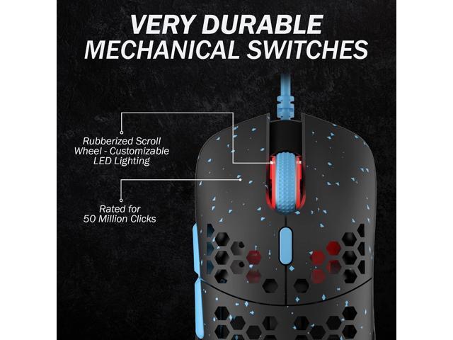 HK Gaming Mira M Ultra Lightweight RGB Gaming Mouse Honeycomb Shell 63 Grams max 12000 cpi USB Wired 6 programmable Buttons On-Board...