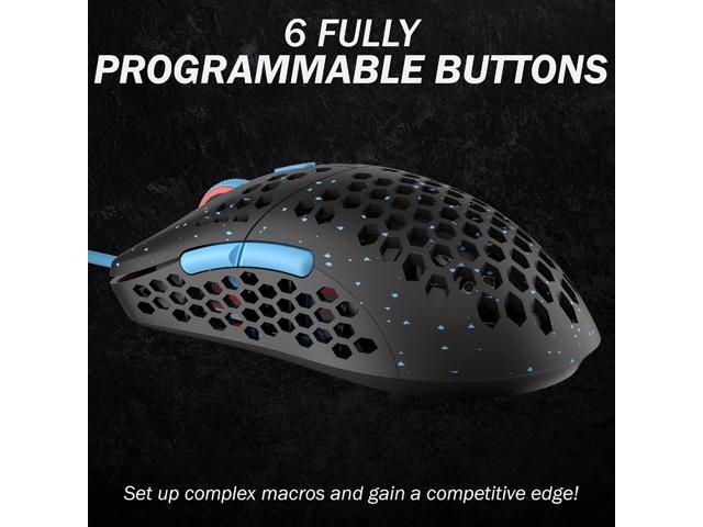HK Gaming Mira M Ultra Lightweight RGB Gaming Mouse Honeycomb Shell 63 Grams max 12000 cpi USB Wired 6 programmable Buttons On-Board...