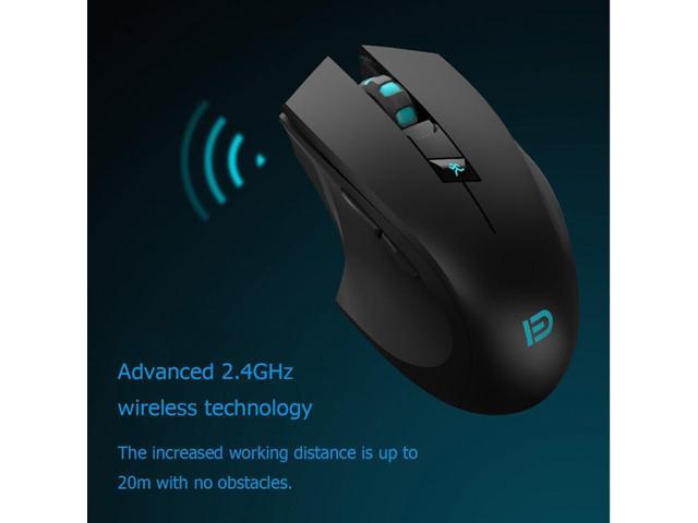 Noiseless Wireless Mouse,Forter i720 Ergonomic Silent Mouse for Gaming and General Use - 2 Side Buttons/2400DPI - Black