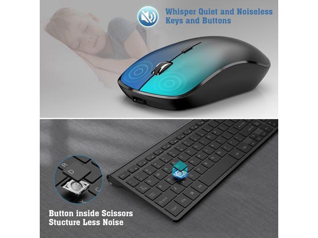Rechargeable Wireless Keyboard and Mouse Combo- J JOYACCESS 2.4G Compact Quiet Slim Wireless Keyboard Mouse Combo for...