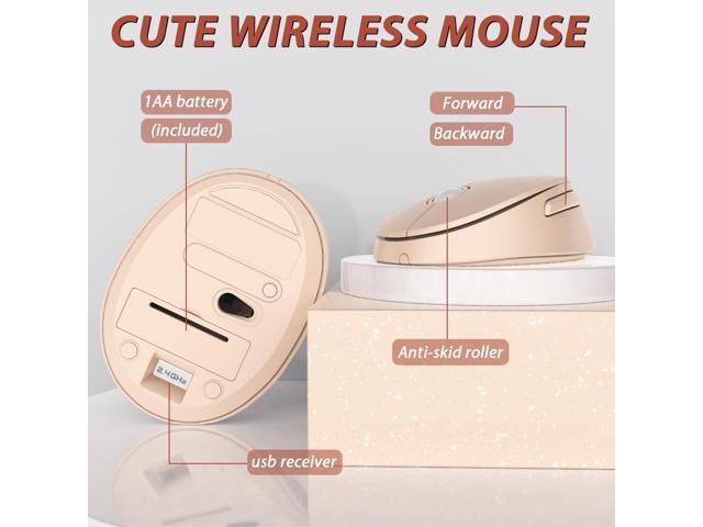 Wireless Keyboard and Mouse, KOOTOP Cute Keyboard and Mouse, 2.4G Wireless Keyboard with Retro Round Keycap for PC, Mac, Laptop,Computer Windows...