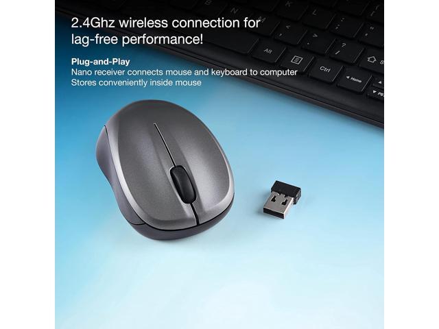 Verbatim Wireless Keyboard and Mouse Combo Compact Silent 2.4GHz Lag-Free Wireless Mouse and Keyboard Combo with USB Nano Receiver for Laptop, PC -...