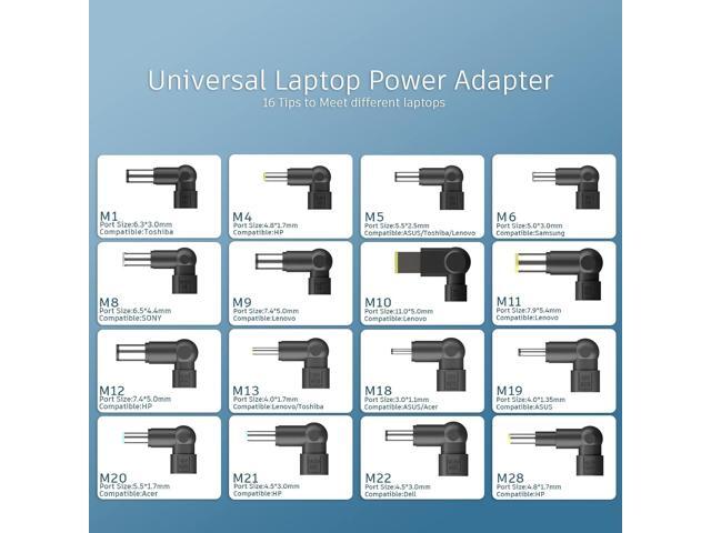 90w Universal Laptop Charger ETL Ac Adapter Compatible with Dell Hp Lenovo Toshiba Acer Asus Sony Power Cord Adapter DC Output 12V 16V 18.5V 19V...