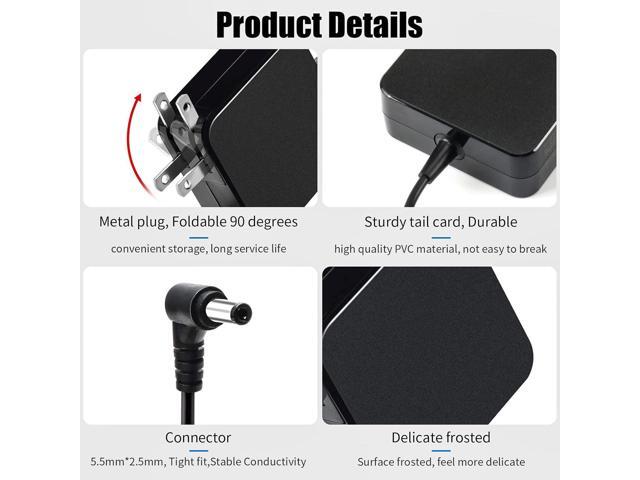 65W AC Laptop Charger Adapter Compatible with Asus U56E X555L X551M X53U X550C Q551L Q301L K53E K55A S500C S400C A53E R554L TP500L F555L PA-1700-02...