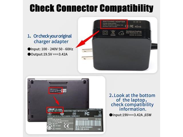 65W AC Laptop Charger Adapter Compatible with Asus U56E X555L X551M X53U X550C Q551L Q301L K53E K55A S500C S400C A53E R554L TP500L F555L PA-1700-02...