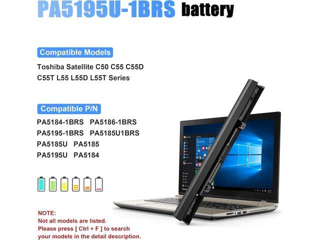 PA5185U-1BRS Laptop Battery for Toshiba Satellite C55 C55D C55T S55 S55T L55 C50-B L55T L55D C55-B C55-B5200 C55-B5299 C55-B5300 C55-B5302...