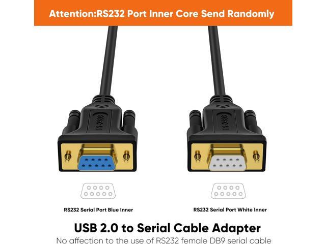 CableCreation USB to RS232 Adapter with PL2303 Chipset, 6.6ft USB 2.0 Male to RS232 Female DB9 Serial Converter Cable for Cashier Register, Modem,...