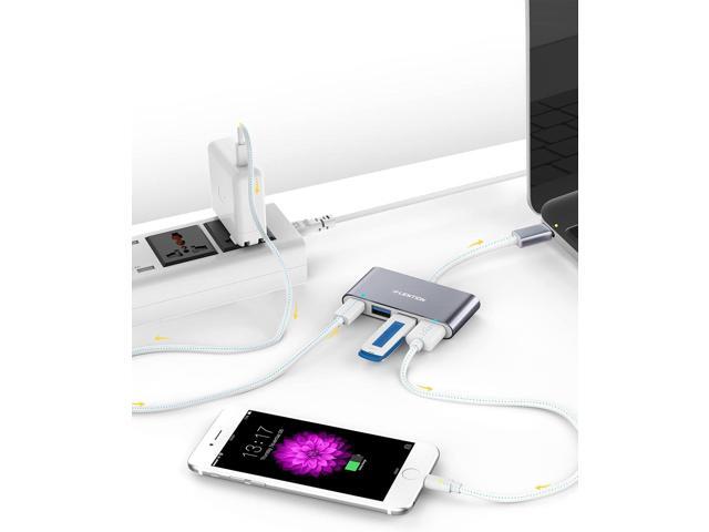 LENTION 4-in-1 USB-C Hub with Type C, USB 3.0, USB 2.0 Compatible 2023-2016 MacBook Pro 13/14/15/16, New Mac Air/Surface, ChromeBook, More,...