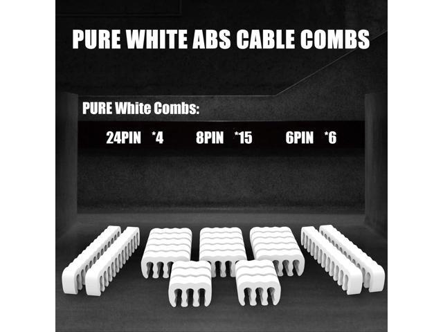 PSU Cable Extension Kit 30CM Length with Cable Combs,1x24Pin/2x8Pin(4+4) EPS/3x8Pin(6P+2P) PCI-E/PC Sleeved Cable for ATX Power Supply,Blue/White