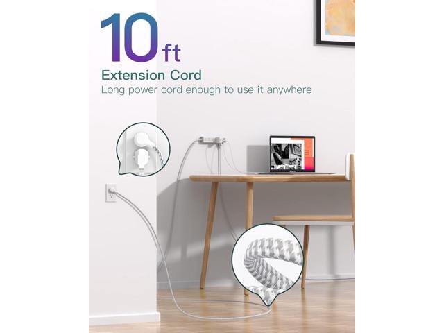 Surge Protector Power Strip - 10 FT Extension Cord, Power Strip with 12 Widely AC Outlet 3 USB, Flat Plug, Wall Mount Overload Protection, 1050J,...