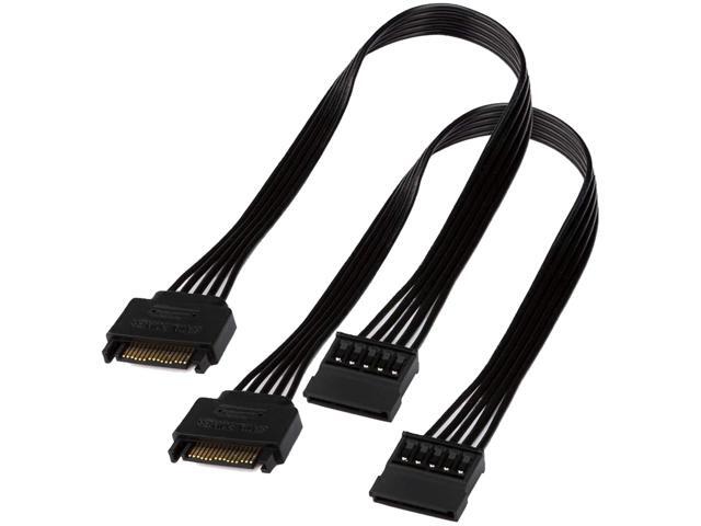SATA Power Extension Cable, 15 Pin SATA Male to Female Extender Power Cable Adapter for Hard Drive Disk HDD, SSD (2 Pack) 24 Inches